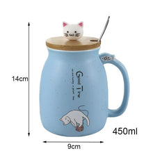 Load image into Gallery viewer, Adorable Cat Cartoon Ceramic Coffee Mug
