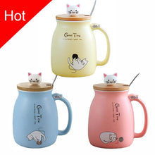 Load image into Gallery viewer, Adorable Cat Cartoon Ceramic Coffee Mug
