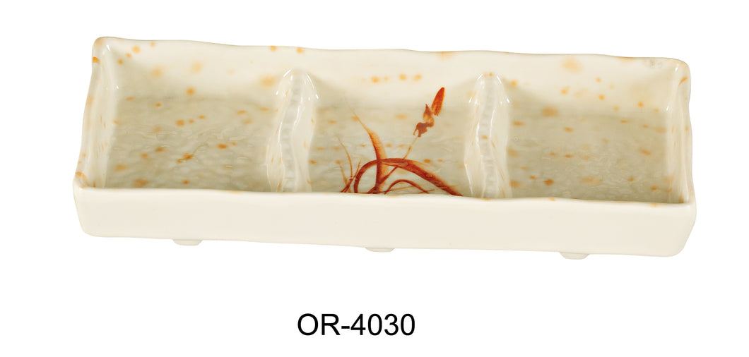 Yanco OR-4030 Orchis Triple Divided Sauce Dish