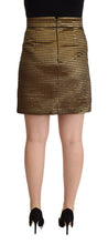 Load image into Gallery viewer, Boutique Moschino Black Gold A-line Above Knee Casual Skirt
