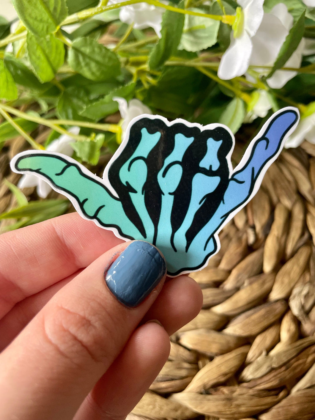 Blue Gradient Hang Loose Sticker