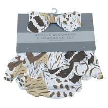 Load image into Gallery viewer, Animal Print Ruffle Bamboo Bloomer Headband Set
