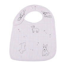 Load image into Gallery viewer, Dandelions Bamboo Muslin Snap Bibs 3PK
