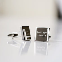 Load image into Gallery viewer, Engraved Own Actual Handwriting Cufflinks
