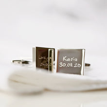 Load image into Gallery viewer, Engraved Own Actual Handwriting Cufflinks
