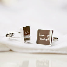 Load image into Gallery viewer, Engraved Own Actual Handwriting Cufflinks
