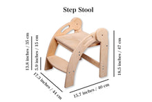 Load image into Gallery viewer, Foldable Montessori Kitchen Step Stool
