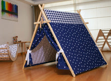 Load image into Gallery viewer, Blue Stars Play Tent and Play Mat
