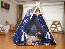 Load image into Gallery viewer, Blue Stars Play Tent and Play Mat
