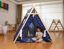 Load image into Gallery viewer, Blue Stars Play Tent and Play Mat
