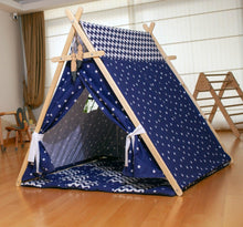 Load image into Gallery viewer, Blue Stars Play Tent and Play Mat
