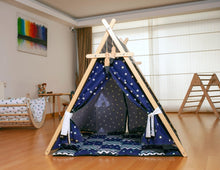 Load image into Gallery viewer, Blue Stars Play Tent and Play Mat
