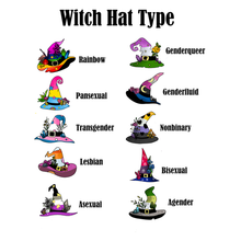 Load image into Gallery viewer, Asexual Pride Witch Hat Sticker
