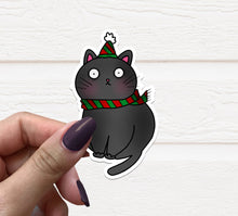 Load image into Gallery viewer, Christmas Cat Vinyl Sticker
