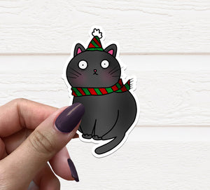 Christmas Cat Vinyl Sticker