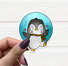 Load image into Gallery viewer, Christmas Penguin Vinyl Sticker
