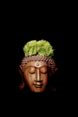 Buddha with green flowers crown Photography - Limited Series