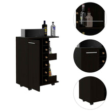 Load image into Gallery viewer, Bar Cart Wells, Four Casters, Black Wengue Finish
